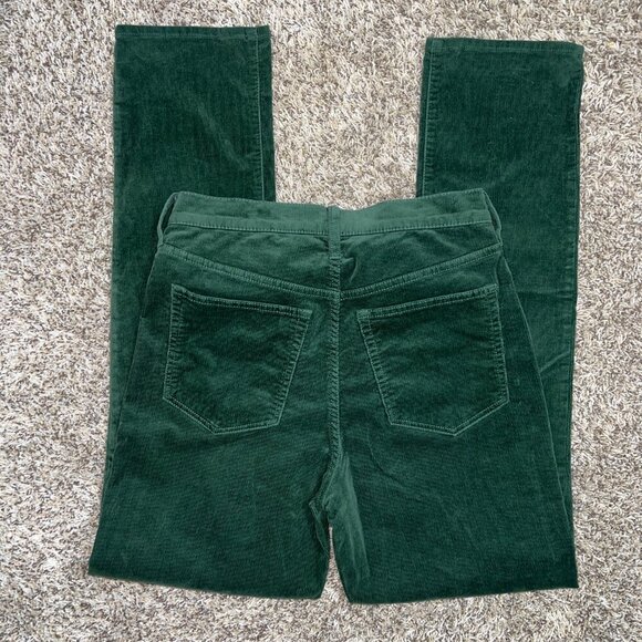 J Crew Factory - Emerald Green Corduroy Straight Pants - Size 28 (6) Tall - Picture 2 of 4